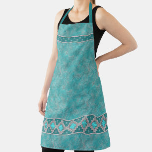 Zuidwest Turquoise Geometrisch Patroon Schort