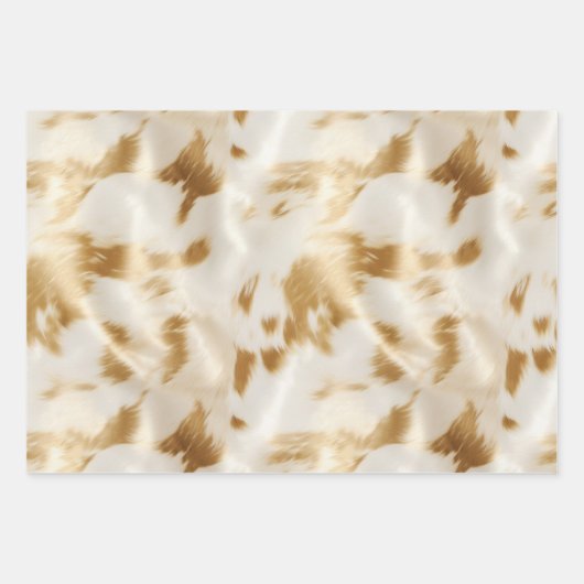 Zuidwest Western Goud Wit Koeienhuid Inpakpapier Vel (Voorkant 3)