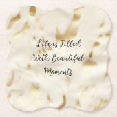 Zuidwest Western Goud Wit Koeienhuid Kartonnen Onderzetters (Voorkant)