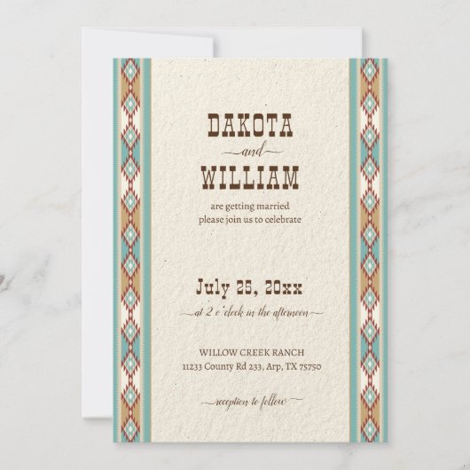 Zuidwest-westerne ranch cowgirl bruiloft kaart (Voorkant)