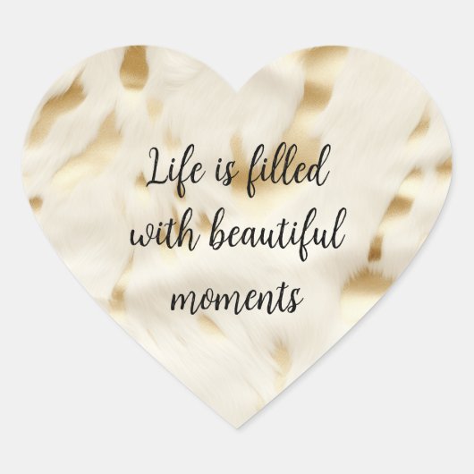 Zuidwest Westers Goud Wit Koeienhuid Hart Sticker (Voorkant)