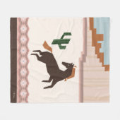 Zuidwest Wild Brown Horse & Cactus Fleece Deken (Voorkant (Horizontaal))