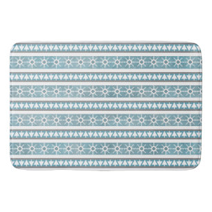 Zuidwest Winter Blue Geometric Snowflake Pines LG Badmat