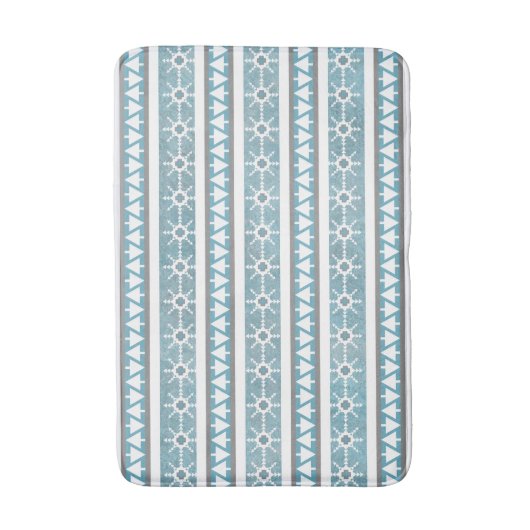 Zuidwest Winter Blue Geometric Snowflake Pines MD Badmat (Voorkant Verticaal)