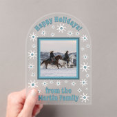 Zuidwest Winter Snowflakes Custom Wenskaart Acryl Uitnodigingen (Insitu (Draagbaar))