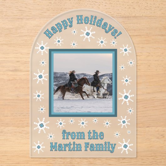 Zuidwest Winter Snowflakes Custom Wenskaart Acryl Uitnodigingen (Voorkant)