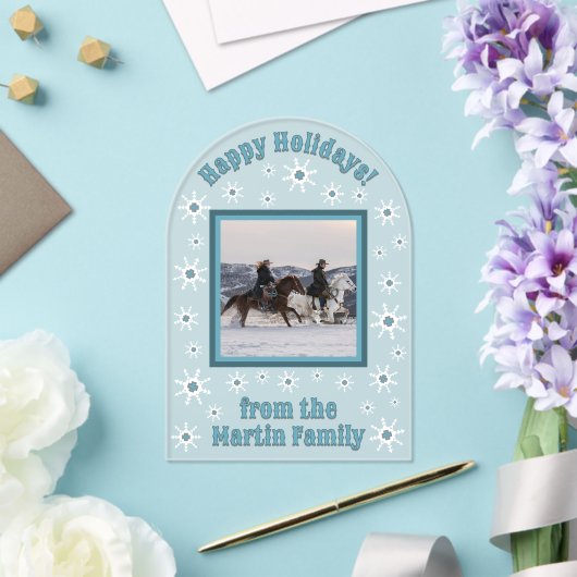 Zuidwest Winter Snowflakes Custom Wenskaart Acryl Uitnodigingen (Insitu (Huwelijk))