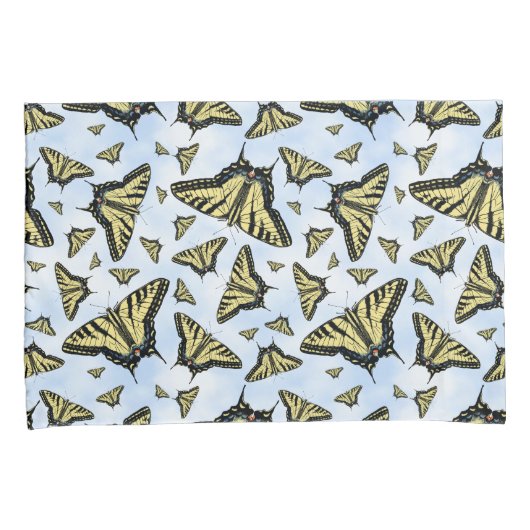 Zuidwest Yellow Swallowtail Butterflies Blue Sky Kussensloop (Voorkant-Rechts)