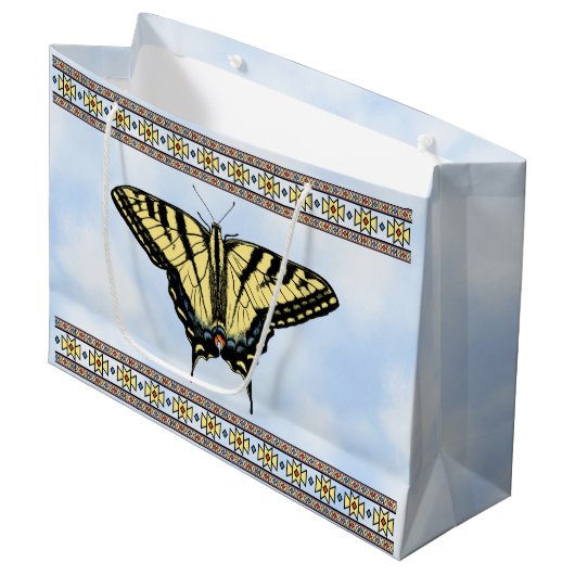 Zuidwest Yellow Swallowtail Butterfly Blue Sky Groot Cadeauzakje (Voorkant Gekanteld)