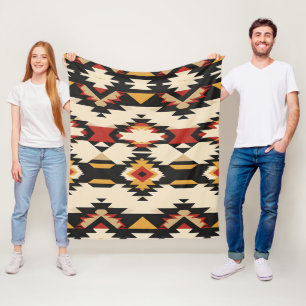 zuidwestelijk geometrisch wandtapijt fleece deken