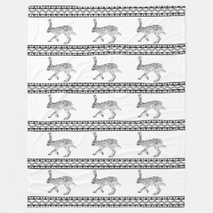 Zuidwestelijk jasje zwart en wit geometrisch fleece deken