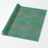 Zuidwestelijk Koper Blauwgroen Abstract Patroon Cadeaupapier (Uitgerold)