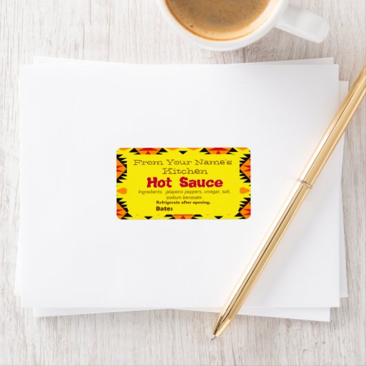 Zuidwestelijk Ontwerp Zelfgemaakte Hete Saus Label (Insitu)