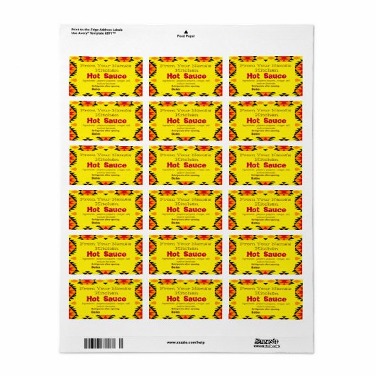 Zuidwestelijk Ontwerp Zelfgemaakte Hete Saus Label (Full Sheet)