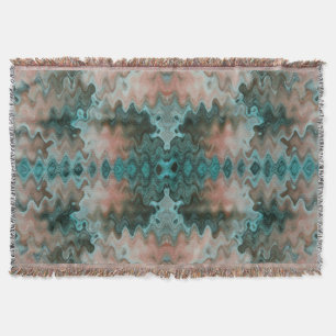Zuidwestelijke Abstracte Golf Turquoise Sand Peach Deken