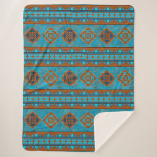 Zuidwestelijke bergtoppen geometrische print groot sherpa deken