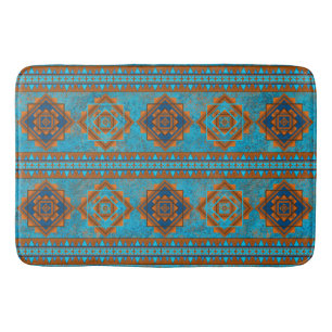 Zuidwestelijke bergtoppen Turquoise geometrisch Badmat