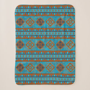 Zuidwestelijke bergtoppen Turquoise Geometrisch Kl Sherpa Deken