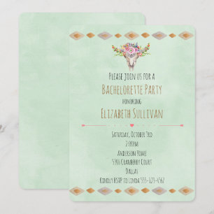 Zuidwestelijke Bloemen Koe Schedel Bachelorette Pa Kaart