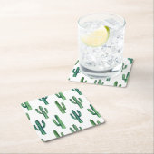 Zuidwestelijke Cactus | Desert Fiesta Party Decor Vierkante Kartonnen Onderzetter (Insitu)