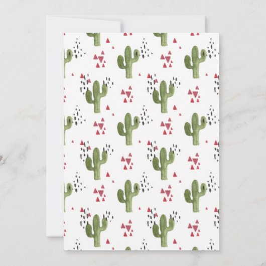 Zuidwestelijke Cactus eerste verjaardag Kaart (Achterkant)