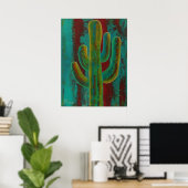 Zuidwestelijke cactus woestijn abstracte muurkunst poster (Thuiskantoor)
