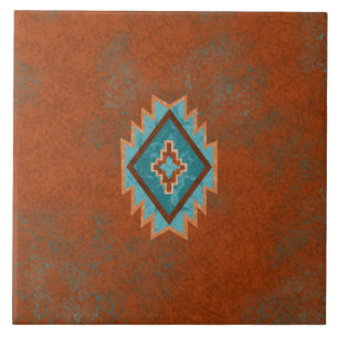 Zuidwestelijke Canyons Diamant Geometrisch Patroon Tegeltje