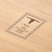 Zuidwestelijke Country Ranch Westerne bruiloft Acryl Uitnodigingen (Laagn)