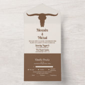 Zuidwestelijke Country Ranch Westerne bruiloft All In One Uitnodiging (Binnen)