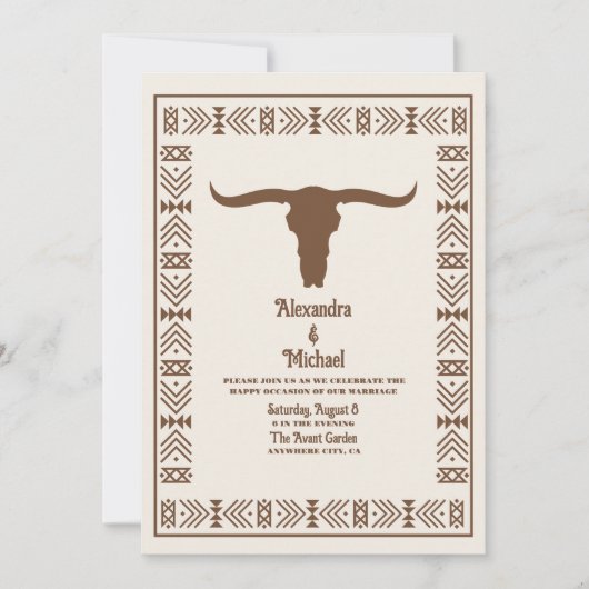 Zuidwestelijke Country Ranch Westerne bruiloft Kaart (Voorkant)