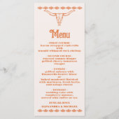 Zuidwestelijke Country Ranch Westerne bruiloft Menu (Voorkant)