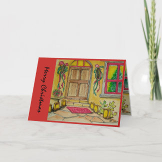 Zuidwestelijke de deuringang i van Kerstmis Feestdagen Kaart