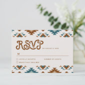 Zuidwestelijke Huwelijk RSVP Kaart (Staand voorkant)