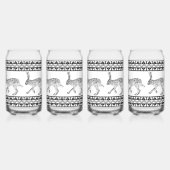 Zuidwestelijke Jackrabbit Zwart & Wit Geometrisch Blikvorm Glas (Voorkant)