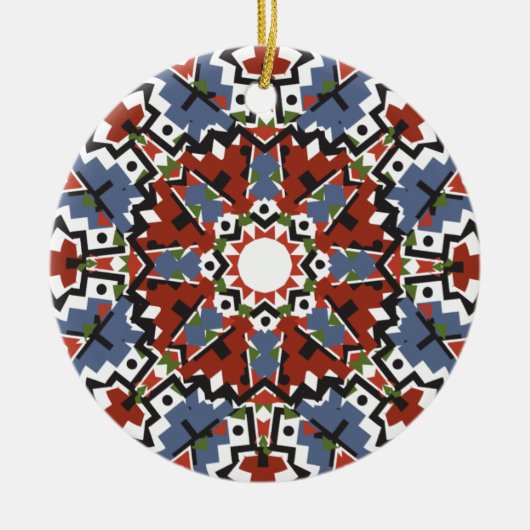 Zuidwestelijke kerstboomkleuren keramisch ornament (Voorkant)