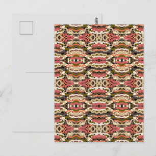 Zuidwestelijke Kronkelige Wiggly Aardtint Abstract Briefkaart