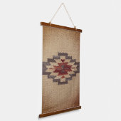 Zuidwestelijke Navajo Weave Print, Faded Toffee Hangend Wandkleed (Gebogen)
