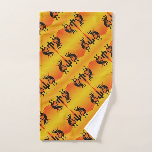 Zuidwestelijke Ontwerp Kokopelli Geel & Zwart Patr Bad Handdoek (Handdoek)