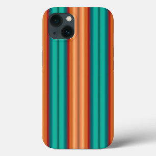 Zuidwestelijke Oranje Rode Turquoise Regenboogstri iPhone 13 Hoesje
