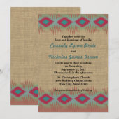 Zuidwestelijke Patroon Bruiloft Kaart (Voorkant / Achterkant)