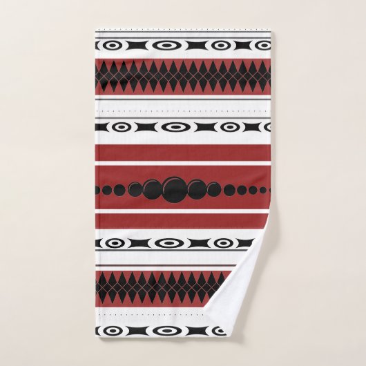 Zuidwestelijke Patroon Zwart, Grijs, Roest en Wit Bad Handdoek (Handdoek)