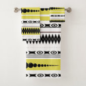 Zuidwestelijke Patroon Zwart, Grijs, Tarwe, Wit Bad Handdoek (Insitu)