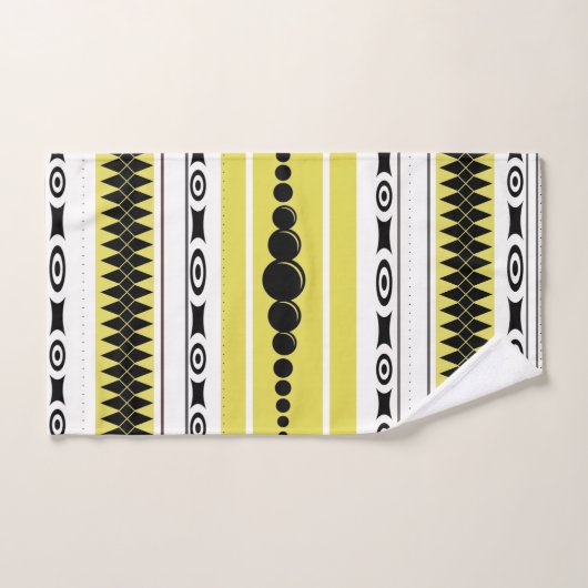 Zuidwestelijke Patroon Zwart, Grijs, Tarwe, Wit Bad Handdoek (Handdoek)