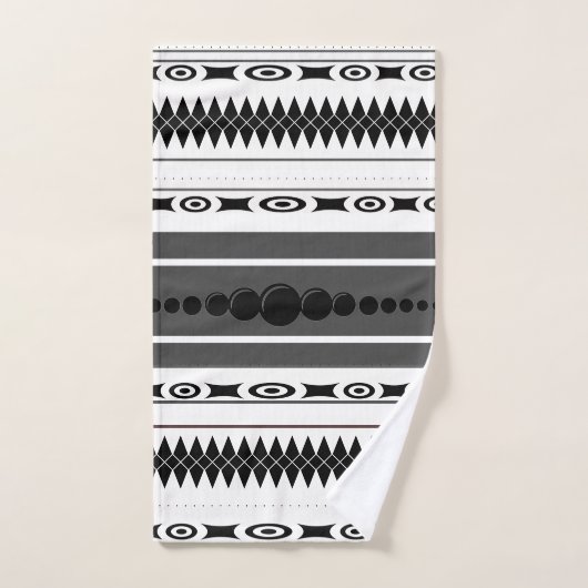 Zuidwestelijke Patroon Zwart, Wit, Grijs Bad Handdoek (Handdoek)