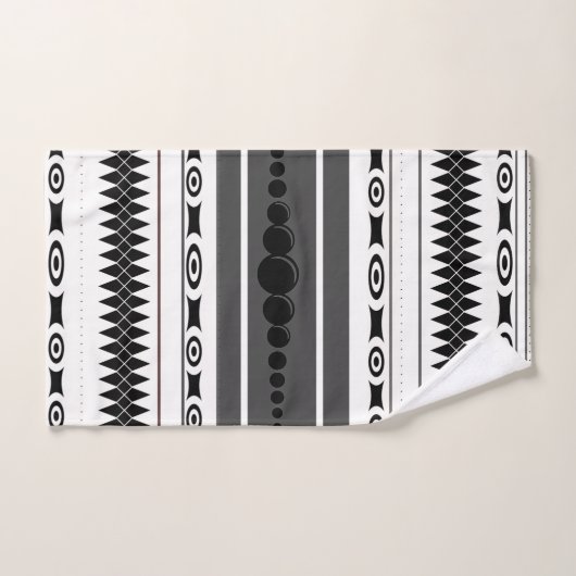 Zuidwestelijke Patroon Zwart, Wit, Grijs Bad Handdoek (Handdoek)