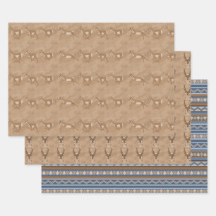 Zuidwestelijke Pronghorn Antelopes geometrisch pat Inpakpapier Vel
