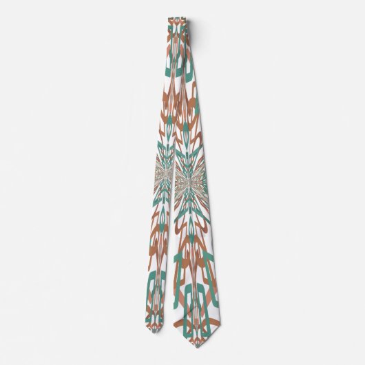 Zuidwestelijke Rust Turquoise Line Drawing Pattern Stropdas (Achterkant)