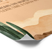 Zuidwestelijke rustieke woestijn cactus dank u tek poster (Hoek)