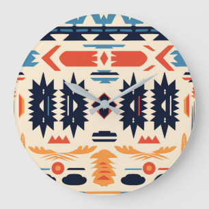 Zuidwestelijke Stam- Azteekse Geometrische Boho Grote Klok