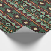 Zuidwestelijke stam groen bruin cadeaupapier (Hoek)